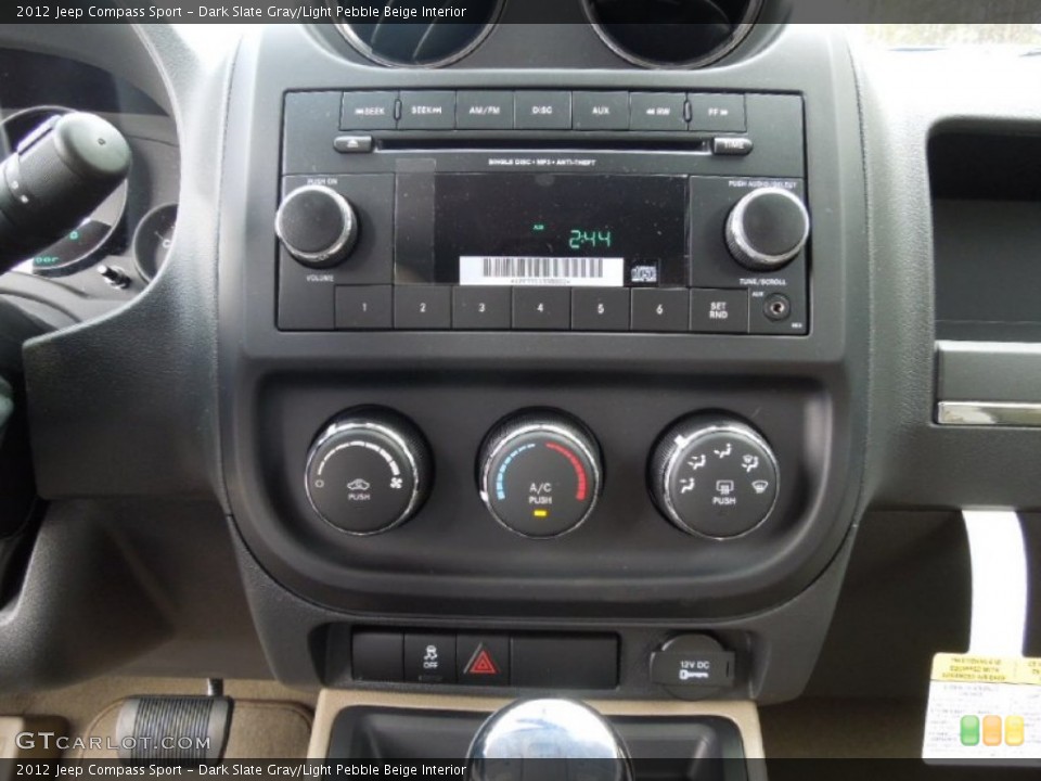 Dark Slate Gray/Light Pebble Beige Interior Audio System for the 2012 Jeep Compass Sport #61503640