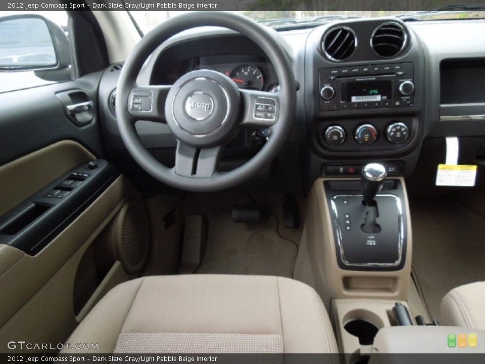 Dark Slate Gray/Light Pebble Beige Interior Dashboard for the 2012 Jeep Compass Sport #61503678