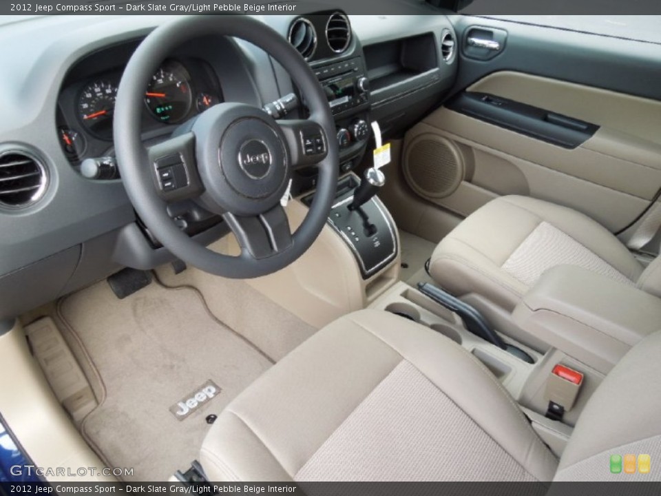 Dark Slate Gray/Light Pebble Beige Interior Prime Interior for the 2012 Jeep Compass Sport #61503767