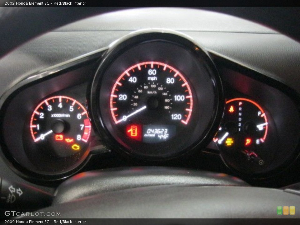 Red/Black Interior Gauges for the 2009 Honda Element SC #61505051