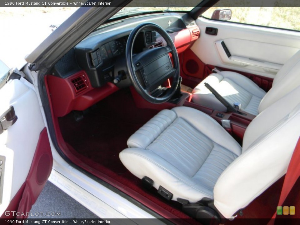 White/Scarlet Interior Prime Interior for the 1990 Ford Mustang GT Convertible #61506057
