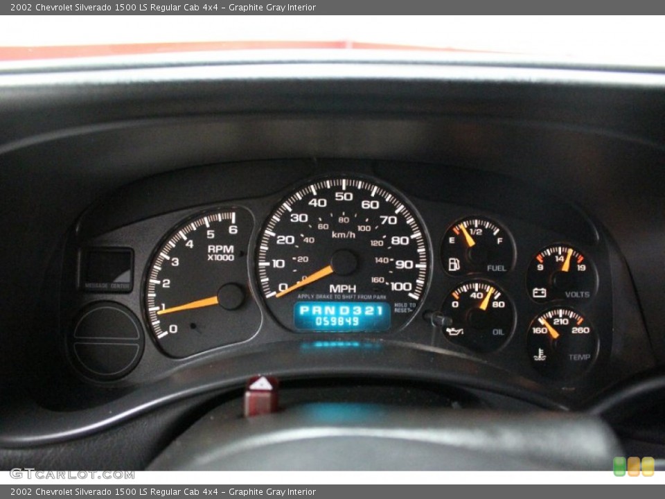 Graphite Gray Interior Gauges for the 2002 Chevrolet Silverado 1500 LS Regular Cab 4x4 #61507554