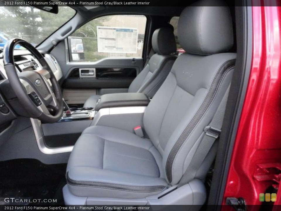 Platinum Steel Gray/Black Leather Interior Front Seat for the 2012 Ford F150 Platinum SuperCrew 4x4 #61508895