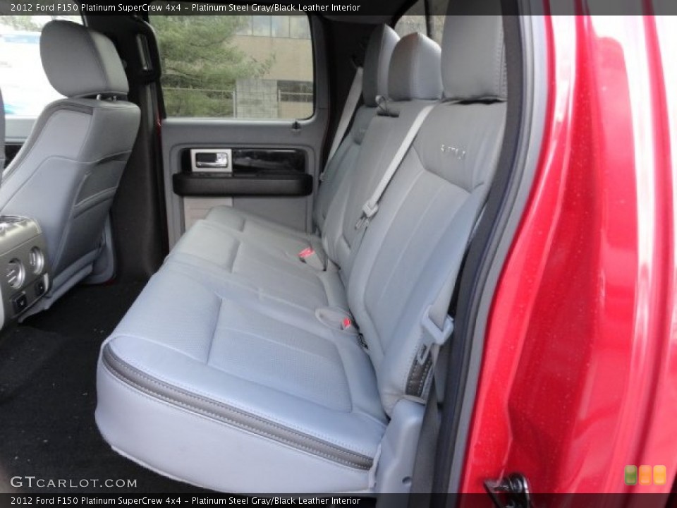 Platinum Steel Gray/Black Leather Interior Rear Seat for the 2012 Ford F150 Platinum SuperCrew 4x4 #61508910