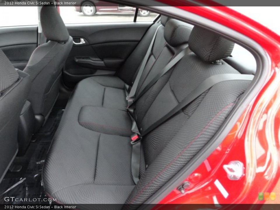 Black Interior Rear Seat for the 2012 Honda Civic Si Sedan #61516915