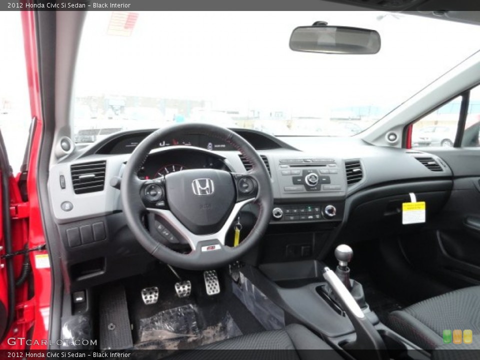 Black Interior Dashboard for the 2012 Honda Civic Si Sedan #61516924