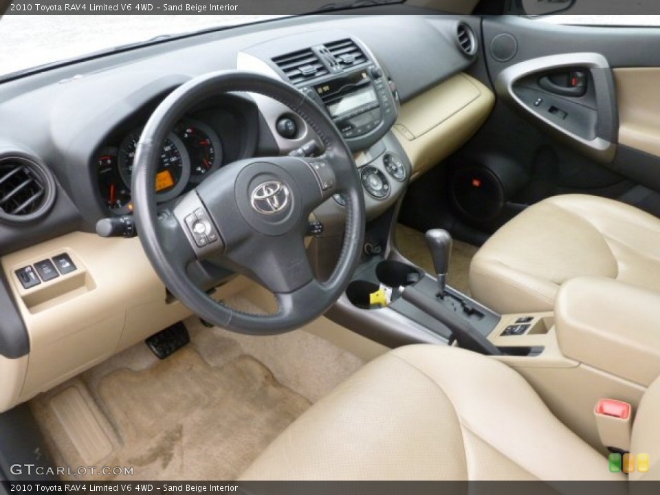 Sand Beige Interior Prime Interior for the 2010 Toyota RAV4 Limited V6 4WD #61517669