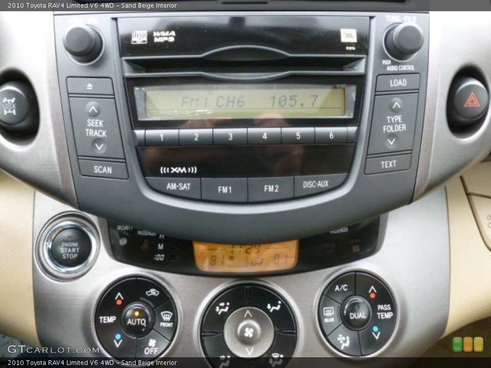 Sand Beige Interior Controls for the 2010 Toyota RAV4 Limited V6 4WD #61517683