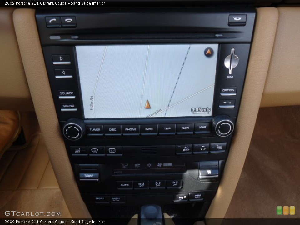 Sand Beige Interior Navigation for the 2009 Porsche 911 Carrera Coupe #61520236