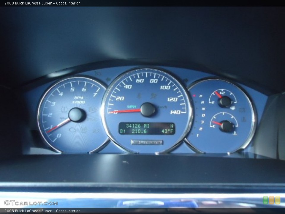 Cocoa Interior Gauges for the 2008 Buick LaCrosse Super #61520821