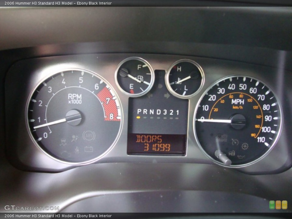 Ebony Black Interior Gauges for the 2006 Hummer H3  #61522843