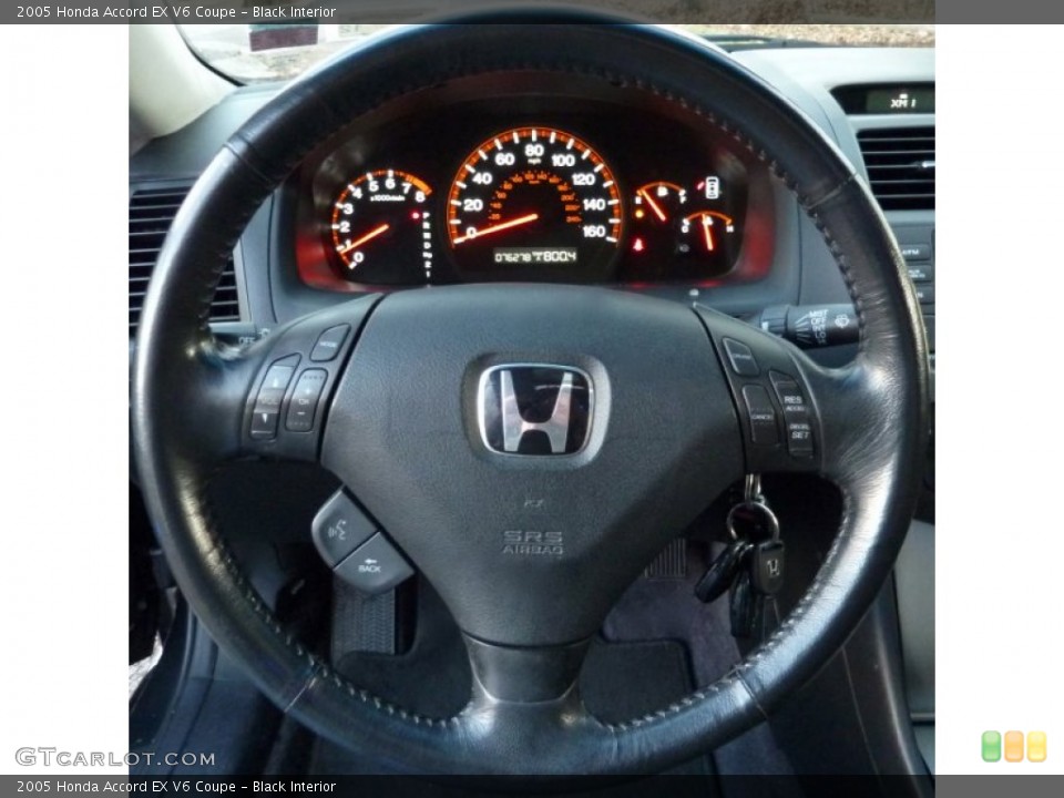 Black Interior Steering Wheel for the 2005 Honda Accord EX V6 Coupe #61523823