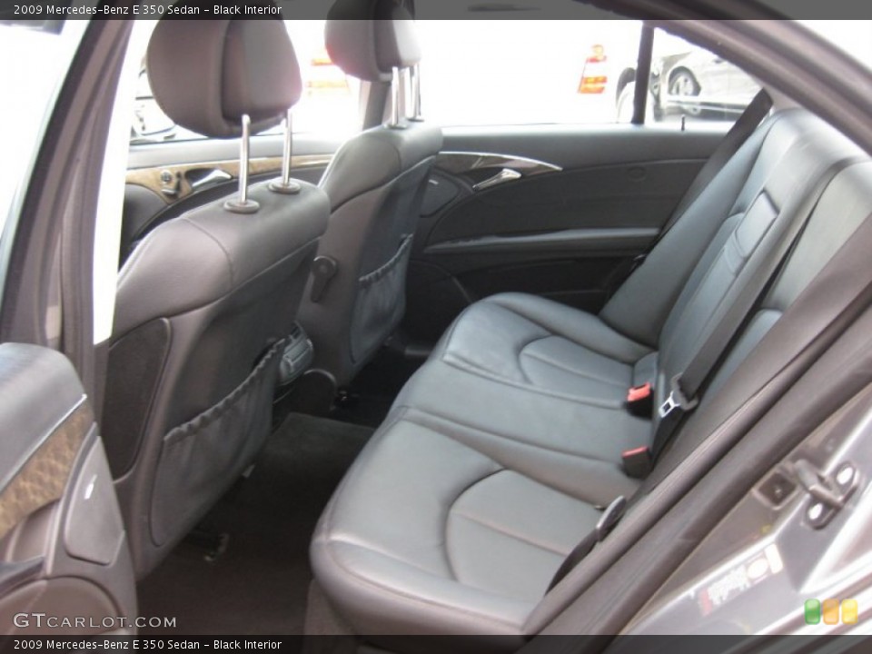 Black Interior Rear Seat for the 2009 Mercedes-Benz E 350 Sedan #61536999