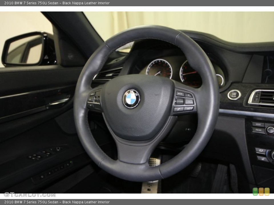 Black Nappa Leather Interior Steering Wheel for the 2010 BMW 7 Series 750Li Sedan #61538814