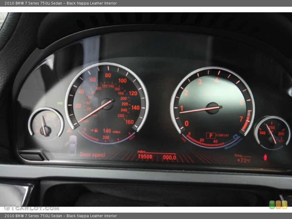 Black Nappa Leather Interior Gauges for the 2010 BMW 7 Series 750Li Sedan #61538970