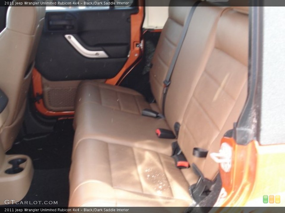Black/Dark Saddle Interior Rear Seat for the 2011 Jeep Wrangler Unlimited Rubicon 4x4 #61544624