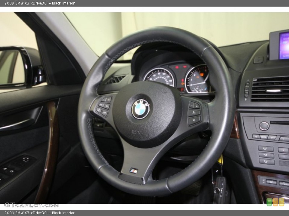 Black Interior Steering Wheel for the 2009 BMW X3 xDrive30i #61545290