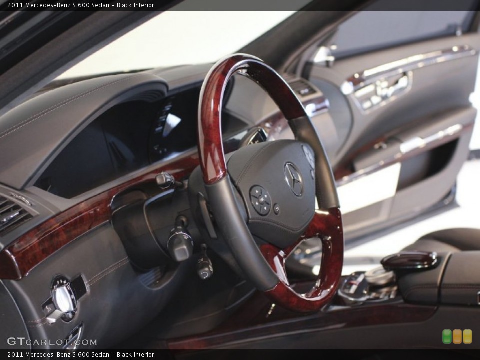 Black Interior Steering Wheel for the 2011 Mercedes-Benz S 600 Sedan #61547789