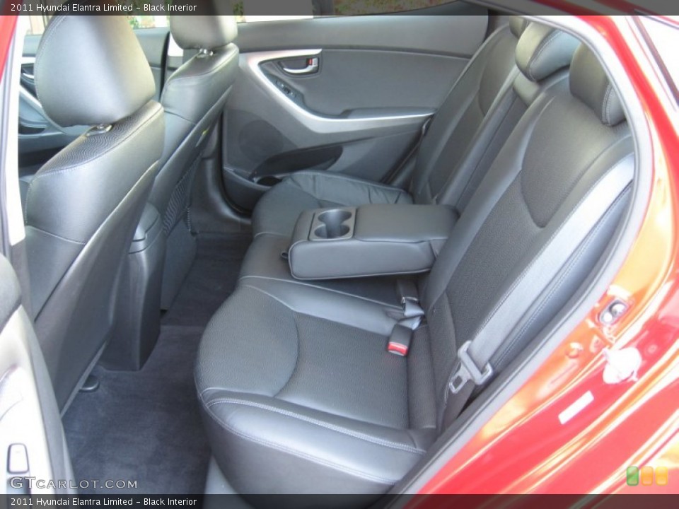 Black Interior Rear Seat for the 2011 Hyundai Elantra Limited #61553894