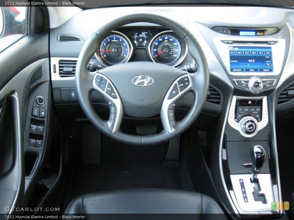 Black Interior Steering Wheel for the 2011 Hyundai Elantra Limited #61553957
