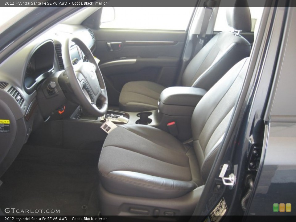 Cocoa Black Interior Photo for the 2012 Hyundai Santa Fe SE V6 AWD #61556603