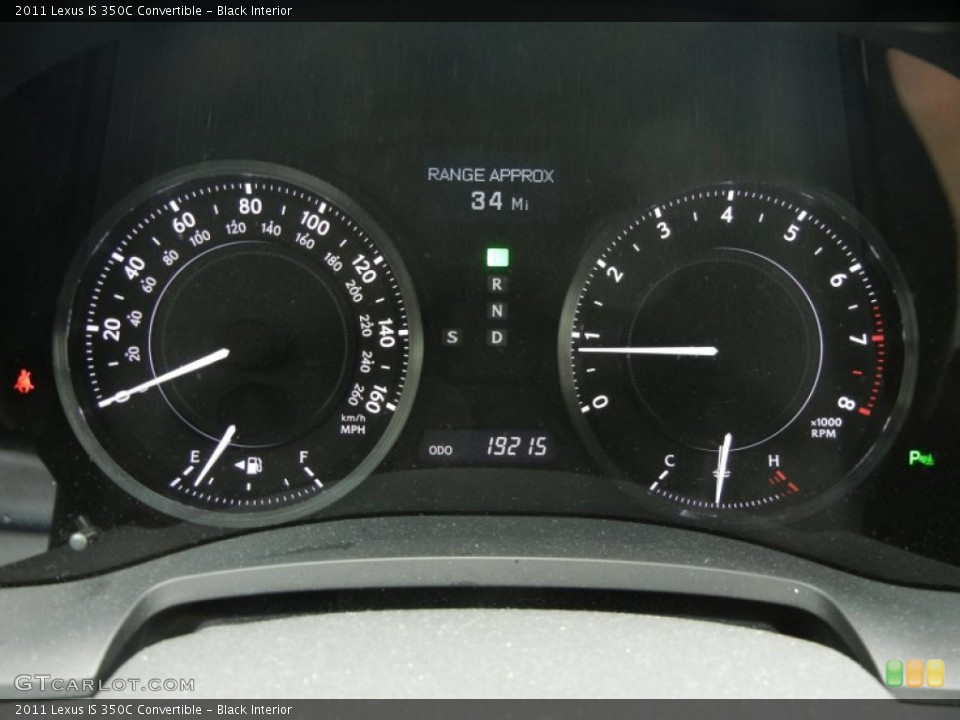 Black Interior Gauges for the 2011 Lexus IS 350C Convertible #61562853