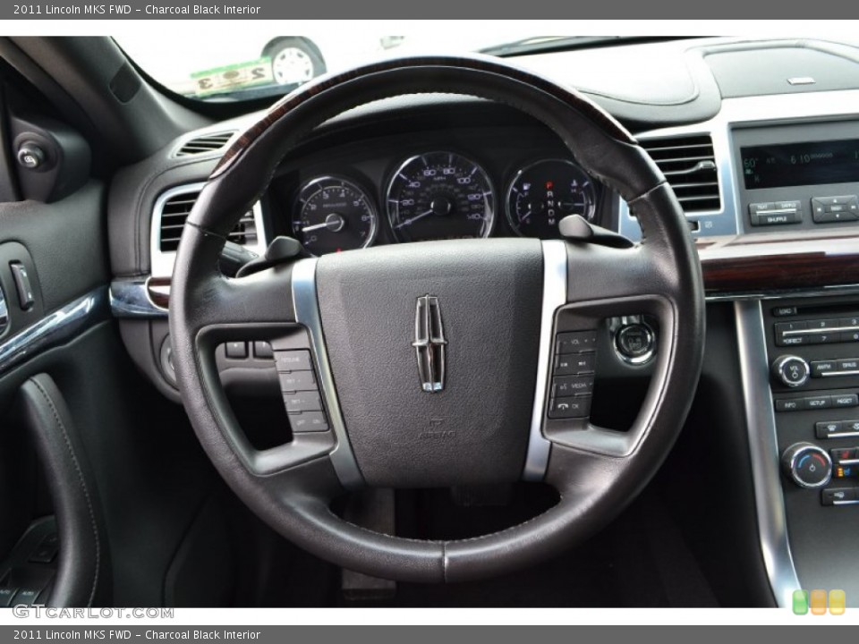 Charcoal Black Interior Steering Wheel for the 2011 Lincoln MKS FWD #61565307