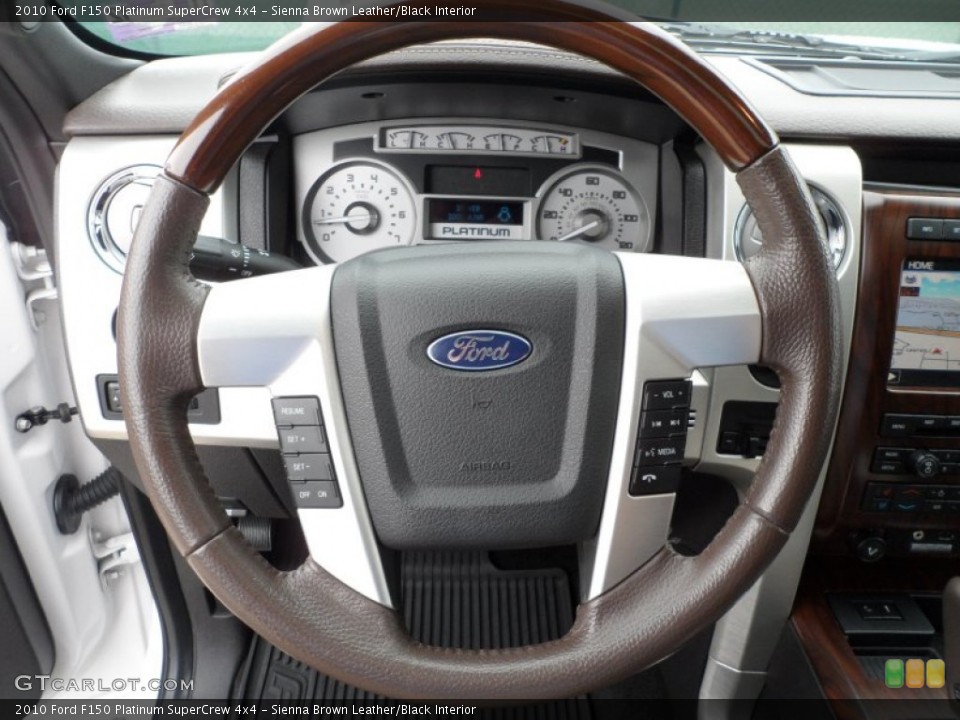 Sienna Brown Leather/Black Interior Steering Wheel for the 2010 Ford F150 Platinum SuperCrew 4x4 #61565451