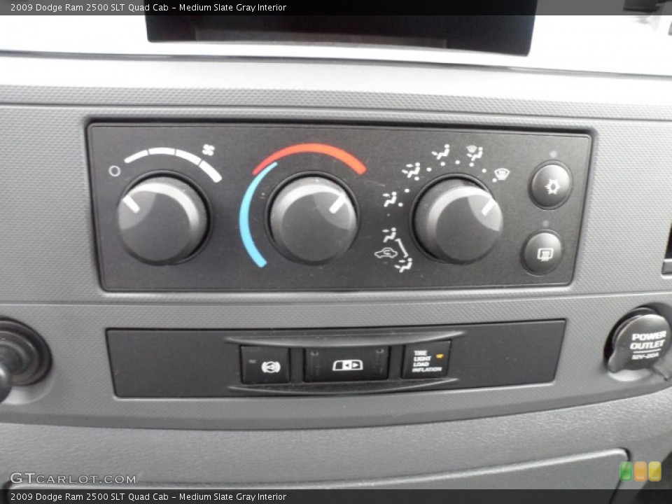 Medium Slate Gray Interior Controls for the 2009 Dodge Ram 2500 SLT Quad Cab #61570038