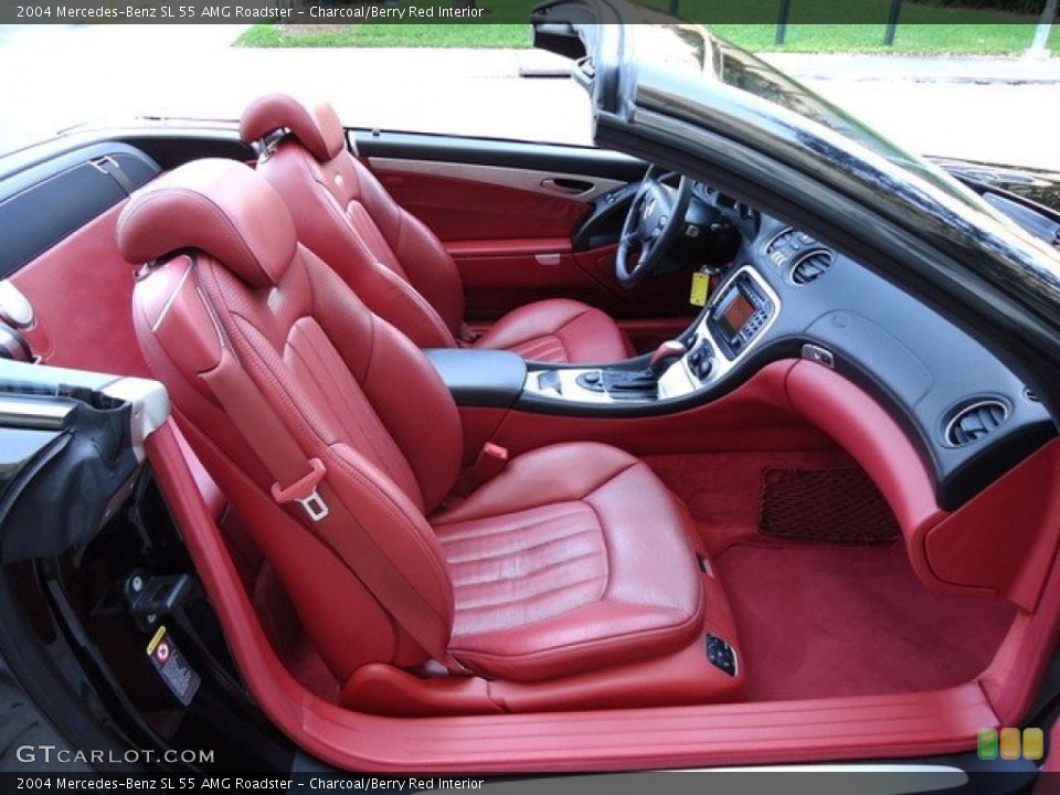 Charcoal/Berry Red Interior Photo for the 2004 Mercedes-Benz SL 55 AMG Roadster #61571979