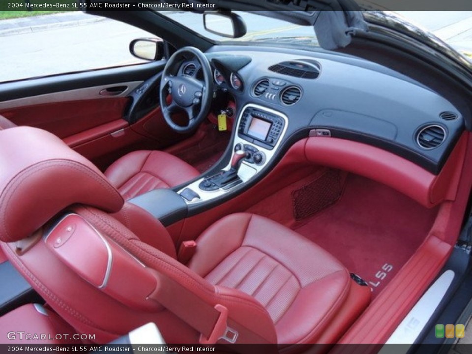 Charcoal/Berry Red Interior Photo for the 2004 Mercedes-Benz SL 55 AMG Roadster #61571985