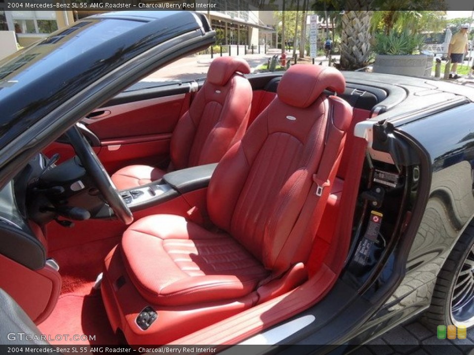 Charcoal/Berry Red 2004 Mercedes-Benz SL Interiors