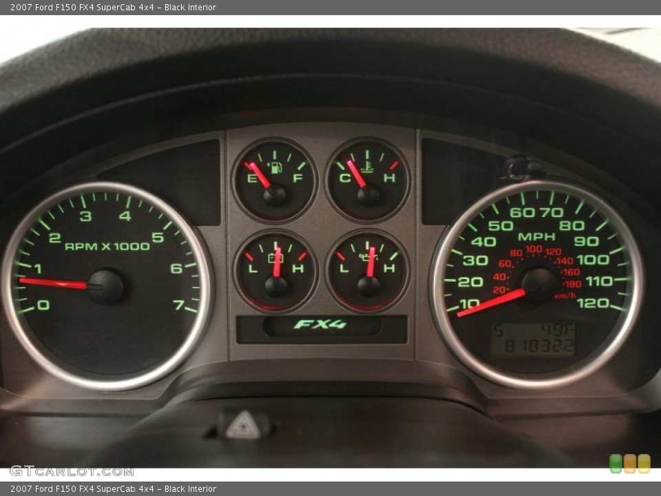 Black Interior Gauges for the 2007 Ford F150 FX4 SuperCab 4x4 #61573440