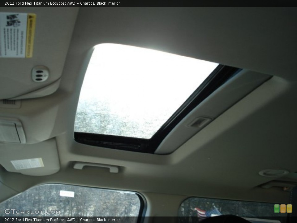 Charcoal Black Interior Sunroof for the 2012 Ford Flex Titanium EcoBoost AWD #61574679