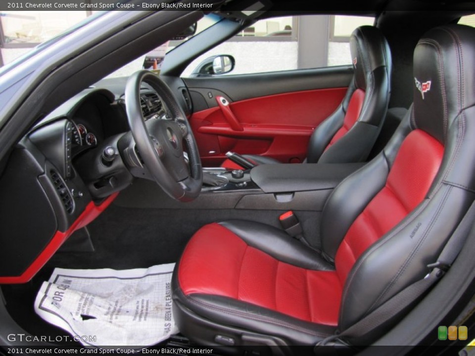 Ebony Black/Red Interior Photo for the 2011 Chevrolet Corvette Grand Sport Coupe #61575795