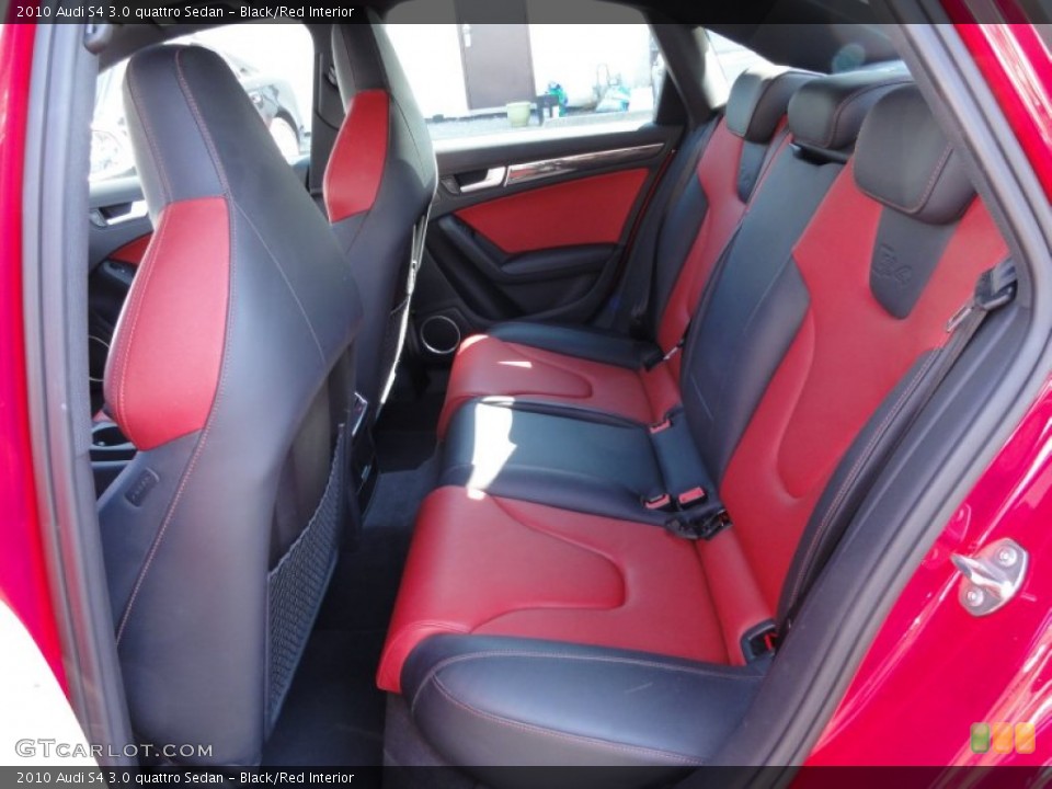 Black/Red Interior Rear Seat for the 2010 Audi S4 3.0 quattro Sedan #61584272