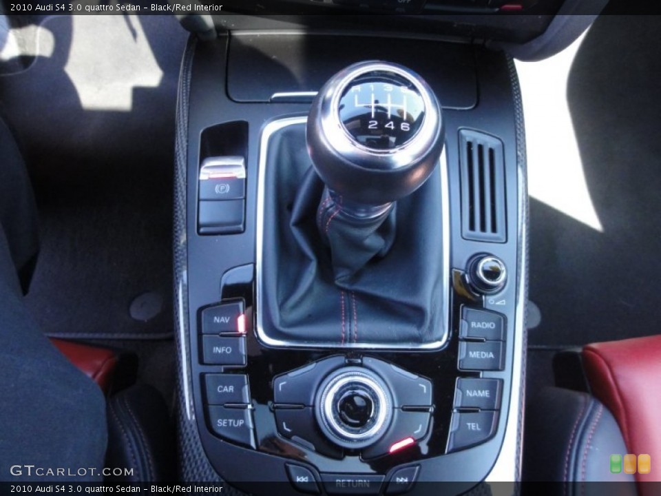 Black/Red Interior Transmission for the 2010 Audi S4 3.0 quattro Sedan #61584325