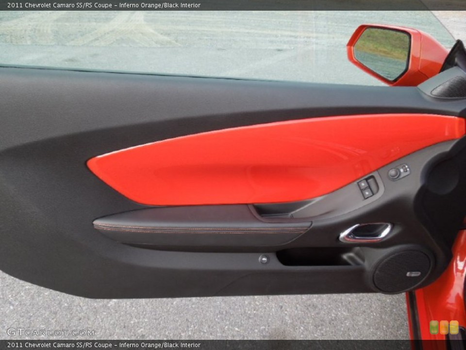 Inferno Orange/Black Interior Door Panel for the 2011 Chevrolet Camaro SS/RS Coupe #61587423