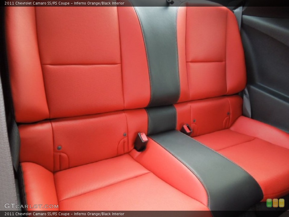Inferno Orange/Black Interior Rear Seat for the 2011 Chevrolet Camaro SS/RS Coupe #61587531