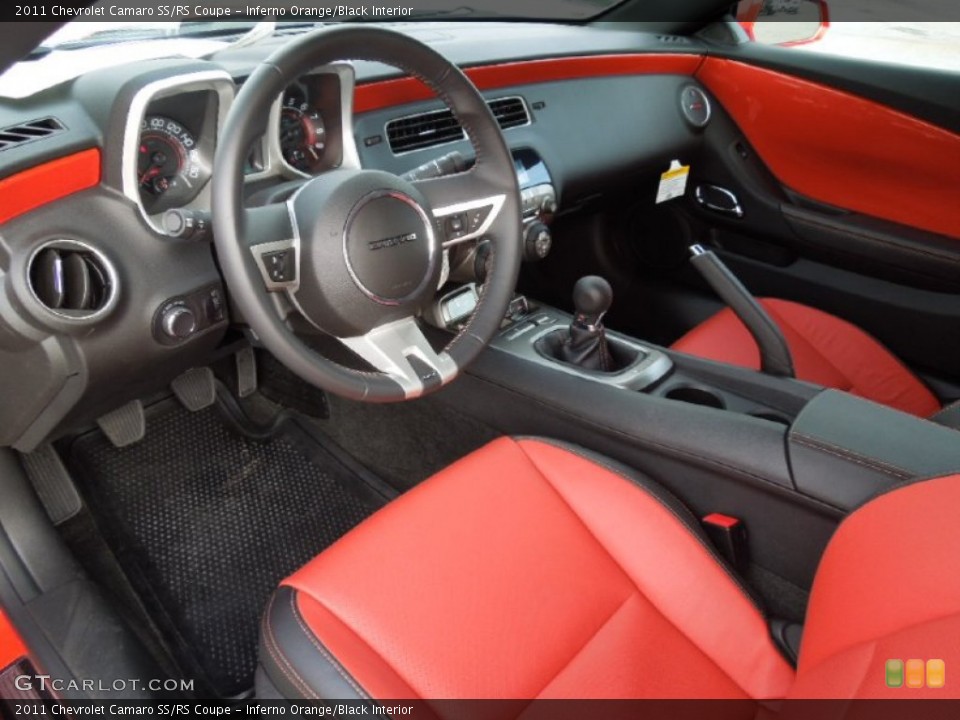 Inferno Orange/Black Interior Prime Interior for the 2011 Chevrolet Camaro SS/RS Coupe #61587581