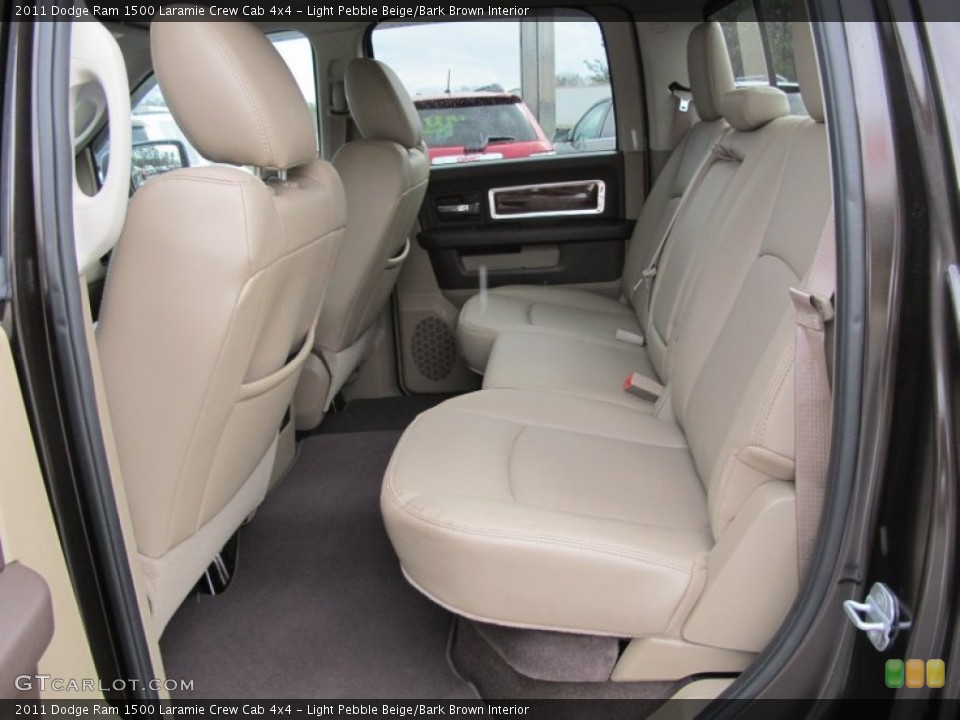 Light Pebble Beige/Bark Brown Interior Rear Seat for the 2011 Dodge Ram 1500 Laramie Crew Cab 4x4 #61589499