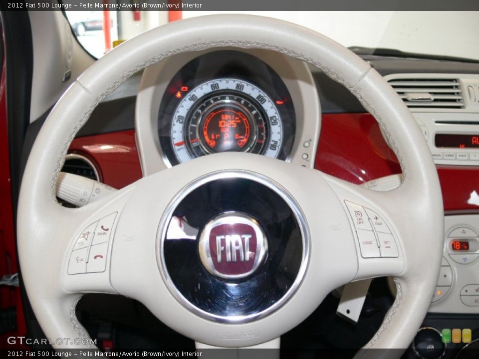 Pelle Marrone/Avorio (Brown/Ivory) Interior Steering Wheel for the 2012 Fiat 500 Lounge #61593198