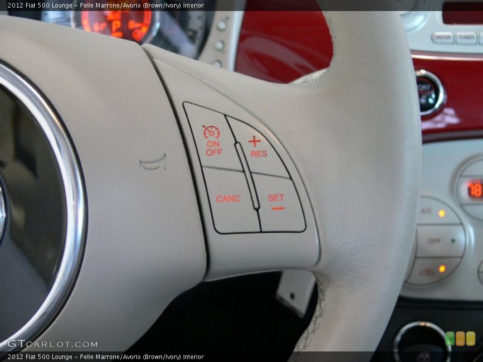 Pelle Marrone/Avorio (Brown/Ivory) Interior Controls for the 2012 Fiat 500 Lounge #61593224