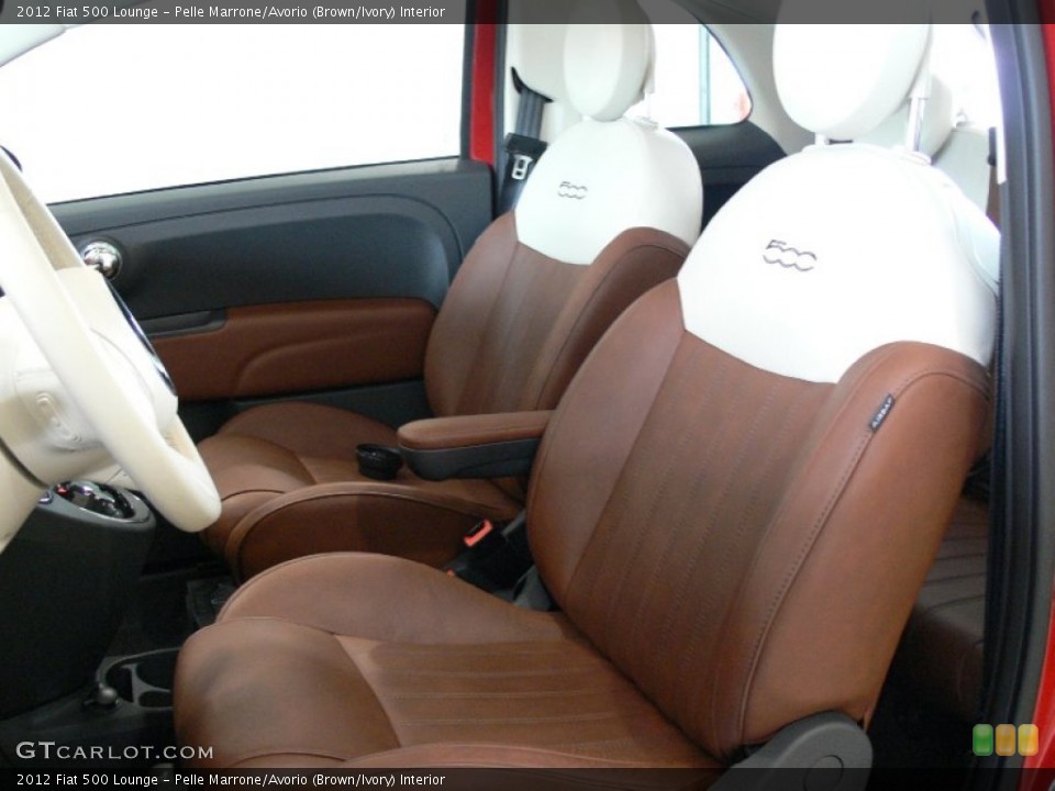 Pelle Marrone/Avorio (Brown/Ivory) Interior Front Seat for the 2012 Fiat 500 Lounge #61593312
