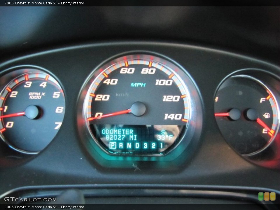 Ebony Interior Gauges for the 2006 Chevrolet Monte Carlo SS #61603127