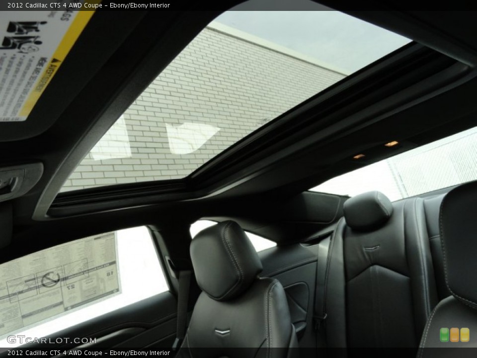 Ebony/Ebony Interior Sunroof for the 2012 Cadillac CTS 4 AWD Coupe #61603432