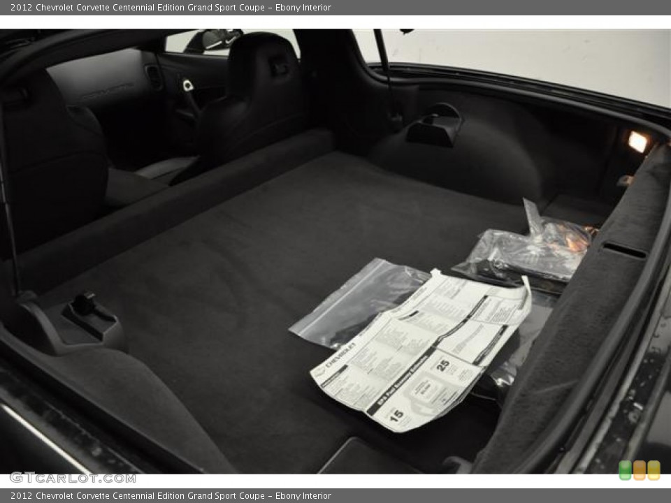 Ebony Interior Trunk for the 2012 Chevrolet Corvette Centennial Edition Grand Sport Coupe #61603485