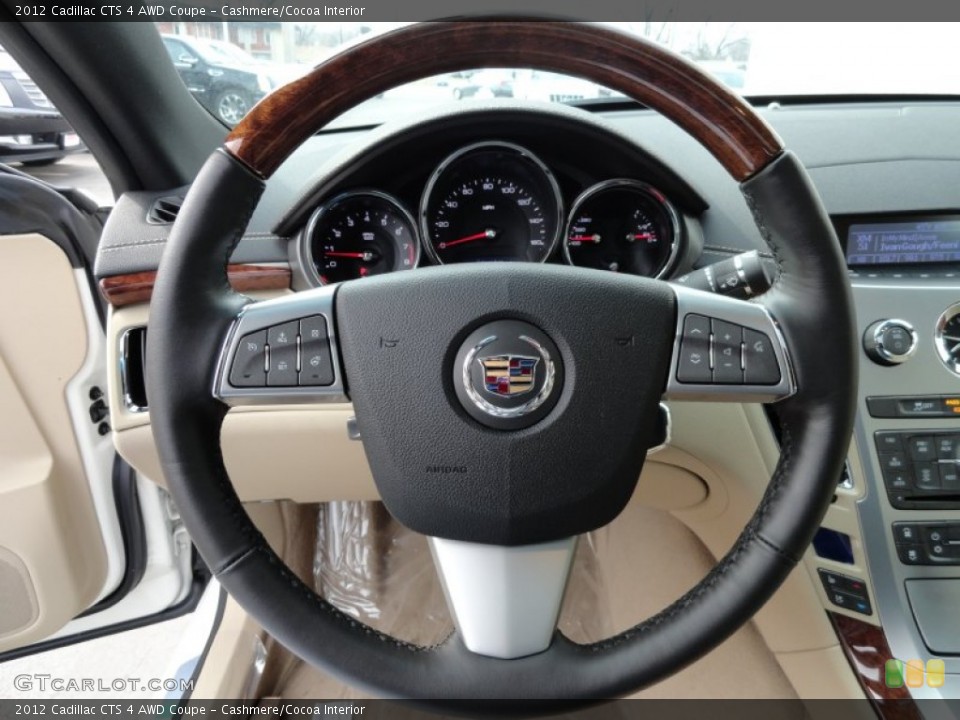 Cashmere/Cocoa Interior Steering Wheel for the 2012 Cadillac CTS 4 AWD Coupe #61603662