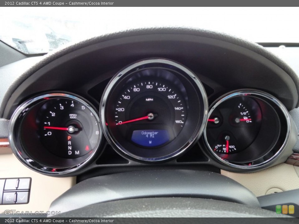 Cashmere/Cocoa Interior Gauges for the 2012 Cadillac CTS 4 AWD Coupe #61603704