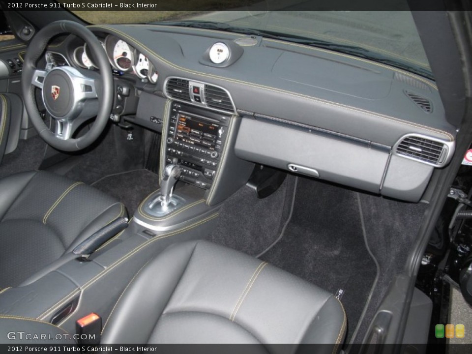 Black Interior Dashboard for the 2012 Porsche 911 Turbo S Cabriolet #61611441